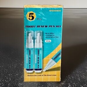 Nadamoo White Grout Pen Kit Tile Restorer Paint 5 Pcs Set Repair Marker DYI